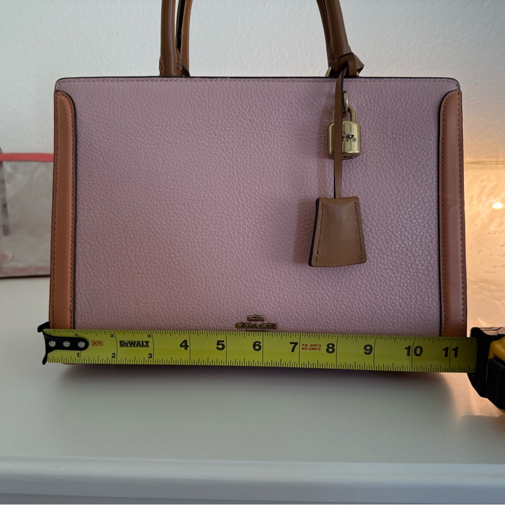 Coach Pink and Brown Leather Satchel - Picture 12 of 16